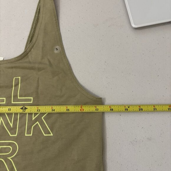 Aerie OFFLINE Will Plank For Pizza Crop Tank Top Green Tie Back Size Small - Picture 8 of 10